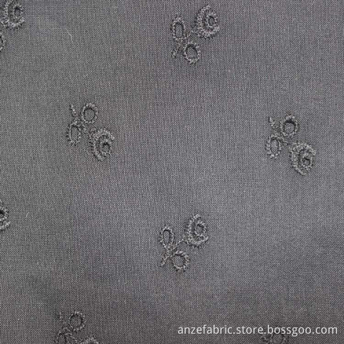 100% grey cotton lawn eyelet lace embroidery fabric